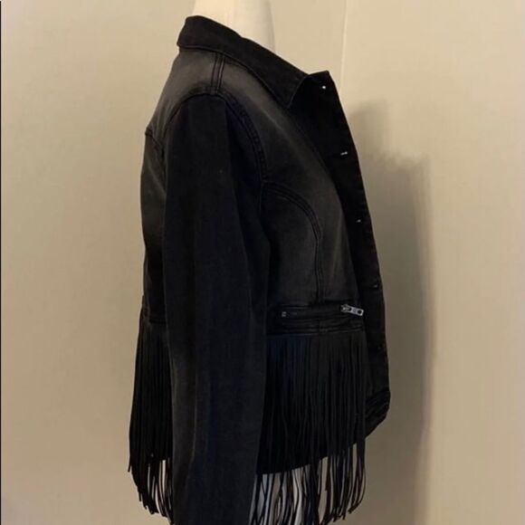 Nine West Fringe Jean Jacket - Picture 5 of 7